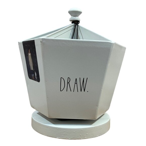 Rae Dunn Desk Organizer "Create""Draw""Color"6 Compartments White Metal Hexagon - Picture 1 of 6